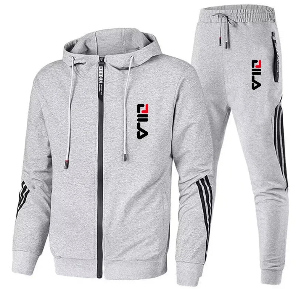 Conjunto de ropa deportiva para hombre para primavera y otoño 2025: chaqueta deportiva casual + pantalón deportivo, moda jogging y traje deportivo elegante.