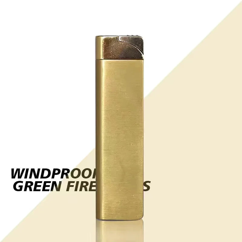 Encendedor de cigarrillos de Gas butano inflable ultradelgado, antorcha a prueba de viento, Encendedor de Metal Jet, herramientas para fumar, Mini Encendedor novedoso, regalo