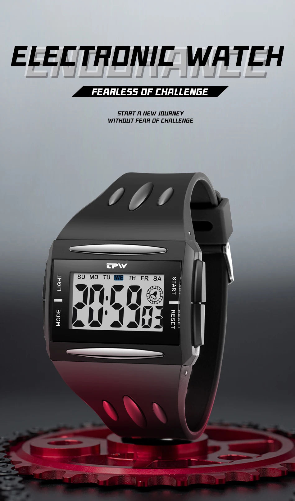 Reloj Digital de tendencia a la moda para niños jóvenes, nuevo reloj electrónico multifuncional luminoso resistente al agua con pantalla grande para hombres