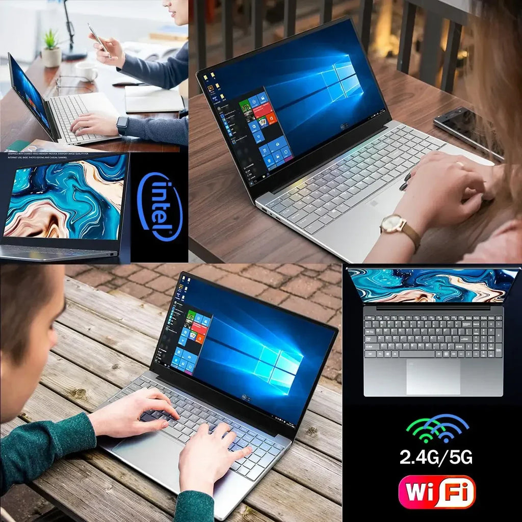 Portátil 15,6 pulgadas pantalla IPS 16GB RAM Intel 11th N5095 Netbook de negocios Windows 10 11 Pro Gaming Office Notebook Pc portátil