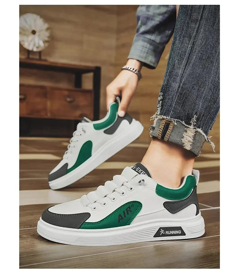 Zapatillas De deporte para Hombre tendencia 2025, nuevos Zapatos De Hombre De cuero a la moda, Zapatos informales De moda para Hombre, Zapatos deportivos para correr, Zapatos De Hombre
