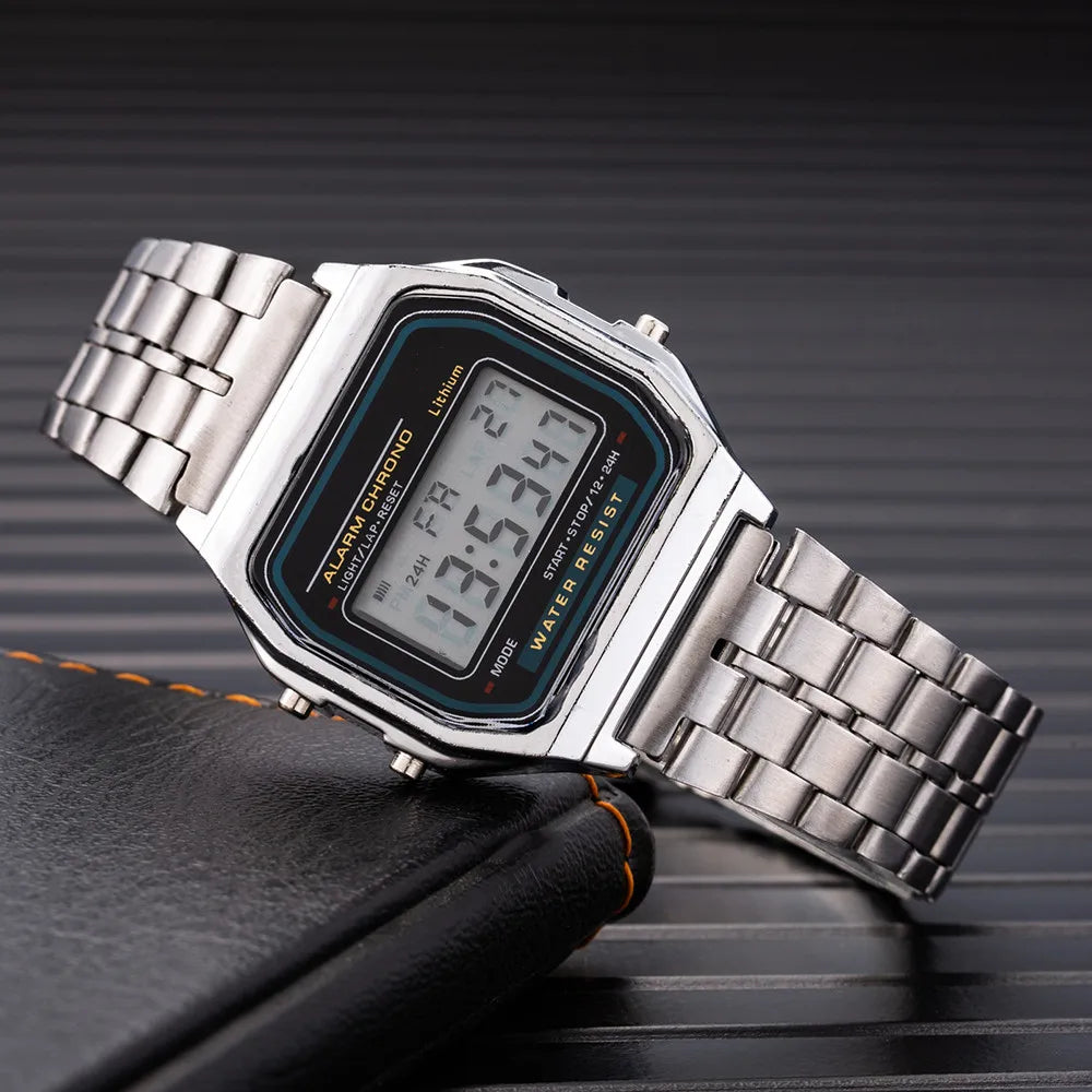 2025 relojes digitales para hombres, reloj de pulsera deportivo resistente al agua, reloj de pulsera LED electrónico dorado para mujeres, reloj informal para hombre