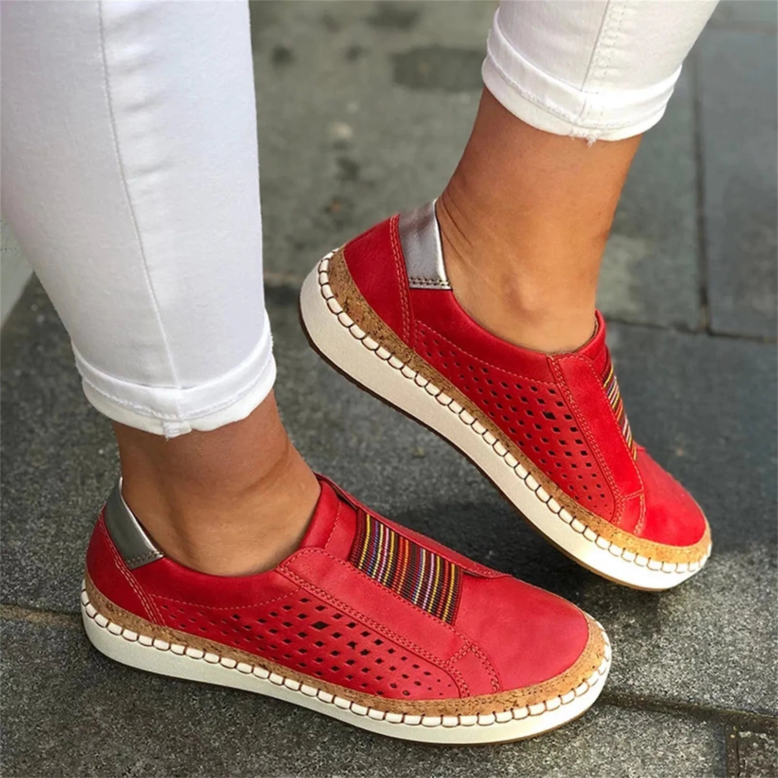 Zapatos de malla con agujeros para Mujer, calzado plano y transpirable, Tendencia 2024, 2024