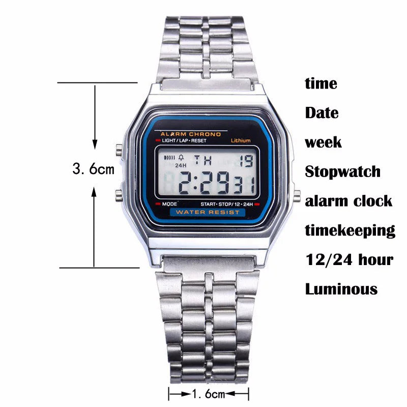 2025 relojes digitales para hombres, reloj de pulsera deportivo resistente al agua, reloj de pulsera LED electrónico dorado para mujeres, reloj informal para hombre