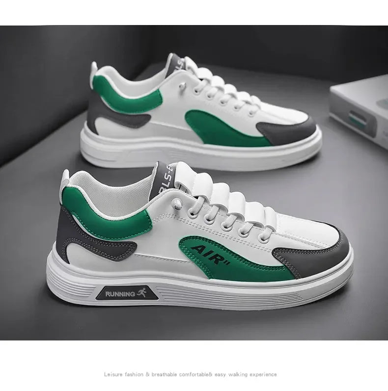 Zapatillas De deporte para Hombre tendencia 2025, nuevos Zapatos De Hombre De cuero a la moda, Zapatos informales De moda para Hombre, Zapatos deportivos para correr, Zapatos De Hombre
