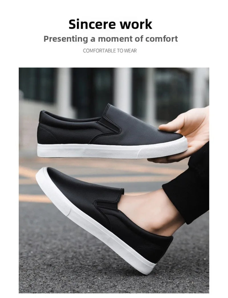 Zapatos Informales De Cuero Para Hombre, Calzado Plano Conciso, Mocasines Sin Cordones, 2 Colores, Moda De Primavera, Novedad