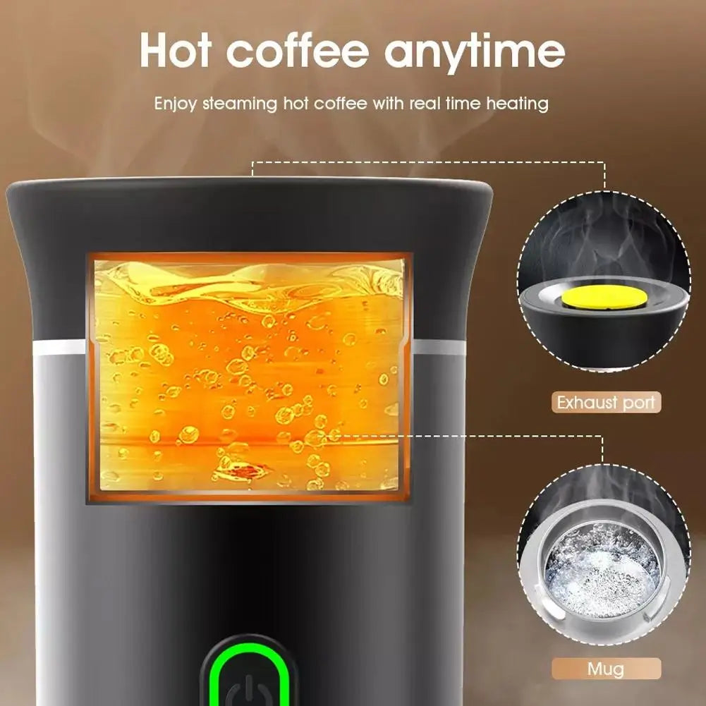 Cafetera eléctrica portátil, máquina de café expreso italiana portátil para coche y hogar, cafetera de viaje en polvo con cápsulas 3 en 1