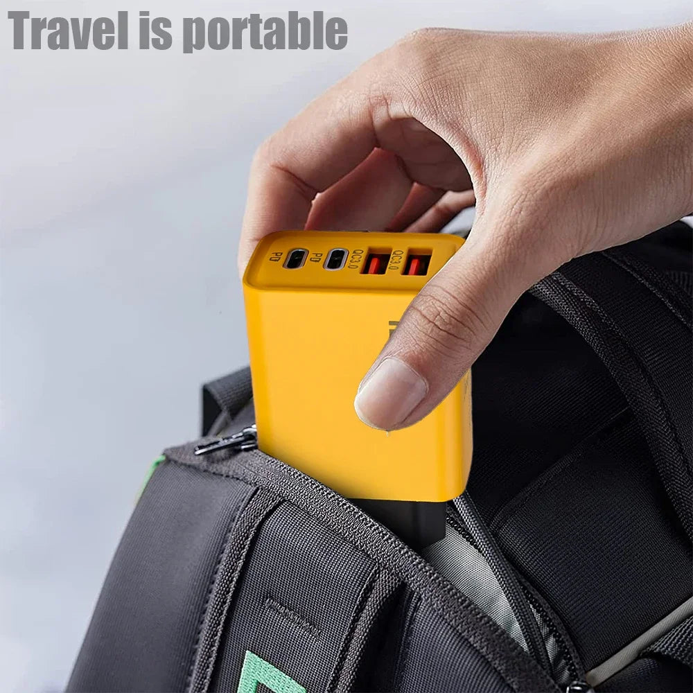 Cargador de teléfono móvil de 4 puertos de carga rápida de 120W QC3.0 cargadores USB tipo C adaptador de pared PD Dual enchufe UE/EE. UU./Reino Unido para iPhone15 Xiaomi