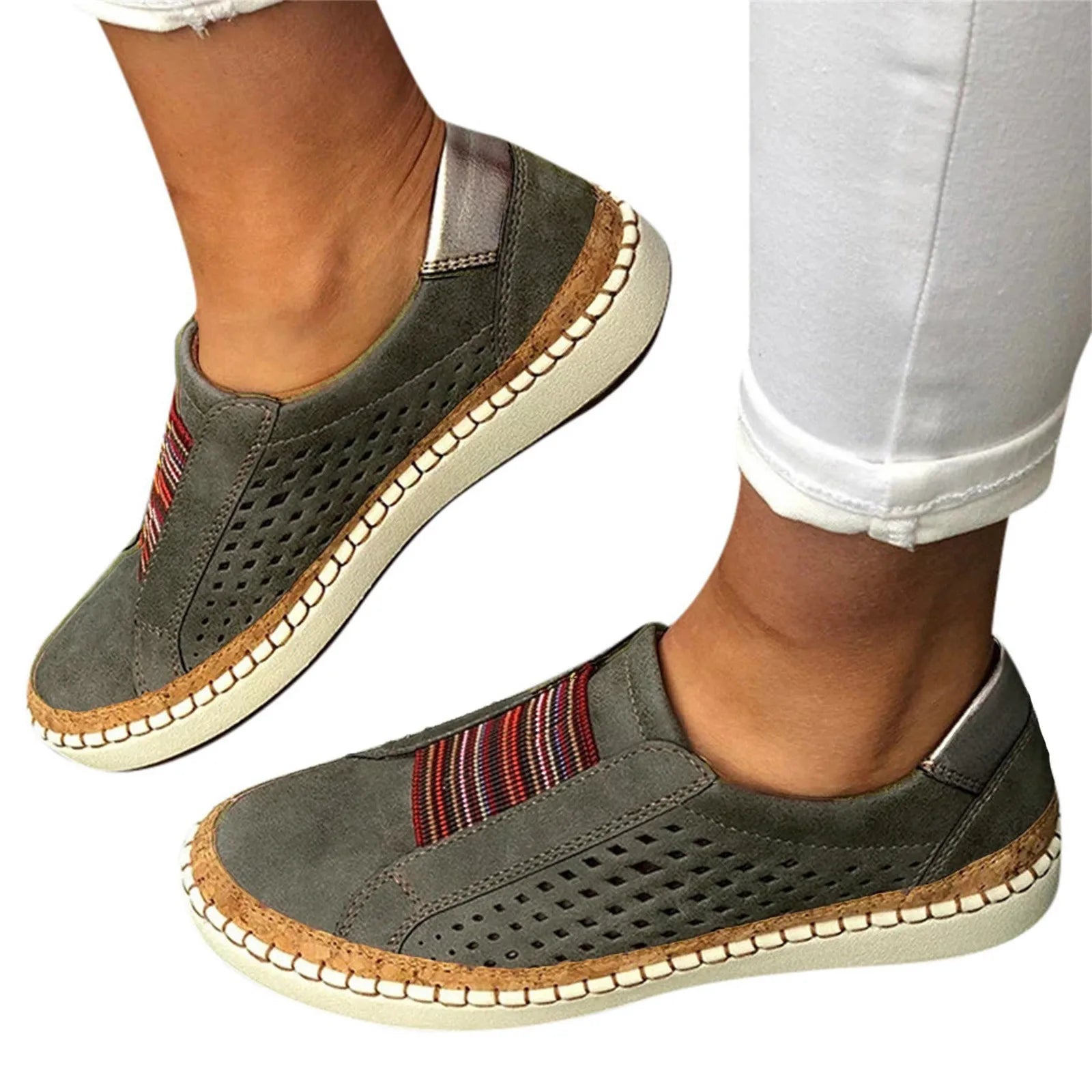 Zapatos de malla con agujeros para Mujer, calzado plano y transpirable, Tendencia 2024, 2024