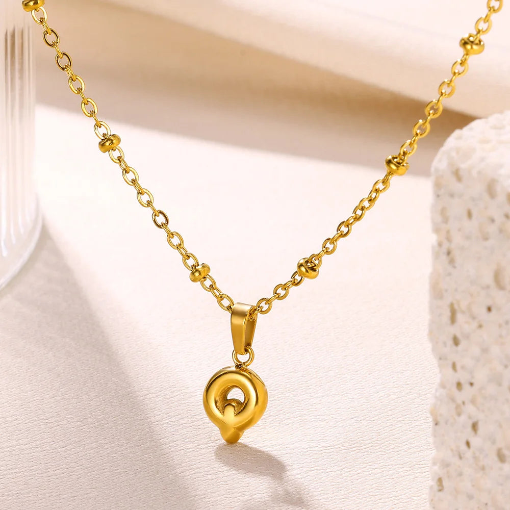 Mini Collares con letras bonitas de acero inoxidable para Mujer, accesorios de joyería minimalistas de Color dorado, Collares para Mujer Tendencia 2024