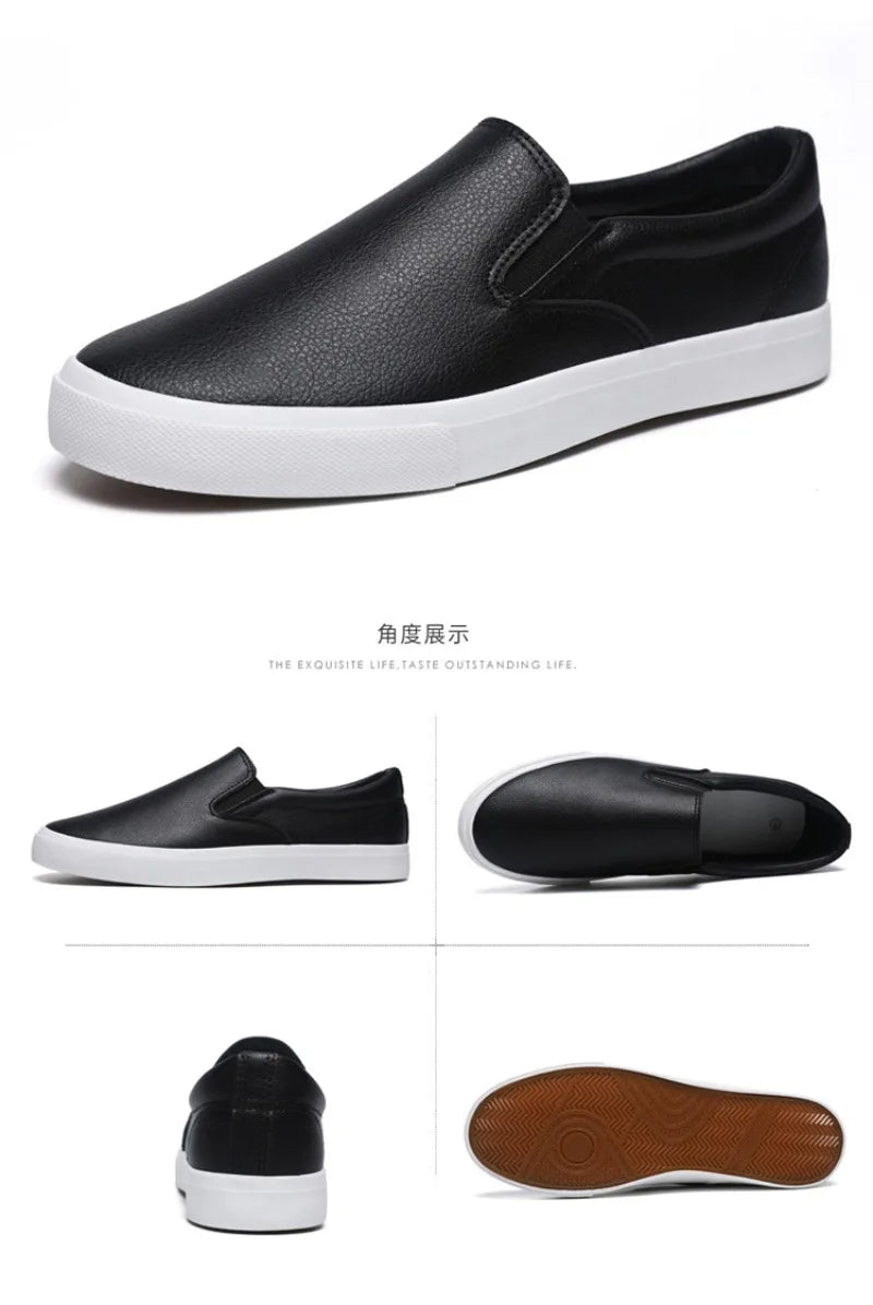 Zapatos Informales De Cuero Para Hombre, Calzado Plano Conciso, Mocasines Sin Cordones, 2 Colores, Moda De Primavera, Novedad
