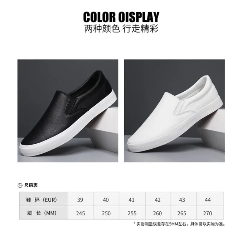 Zapatos Informales De Cuero Para Hombre, Calzado Plano Conciso, Mocasines Sin Cordones, 2 Colores, Moda De Primavera, Novedad