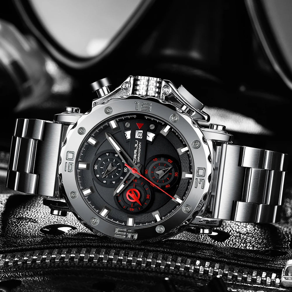 2025 nuevo Reloj deportivo de cuarzo para Hombre, acero inoxidable 316L, zafiro, esfera grande, relojes para Hombre, Reloj resistente al agua 30M, Reloj para Hombre