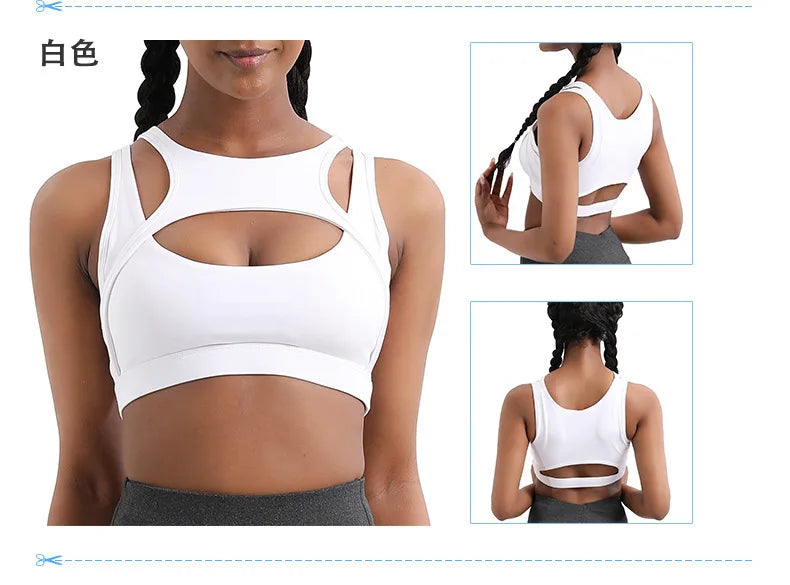 Ropa interior deportiva que absorbe los golpes para mujer, correr de alta intensidad, fitness, sujetador de yoga, sensación desnuda, sujetador de talla grande