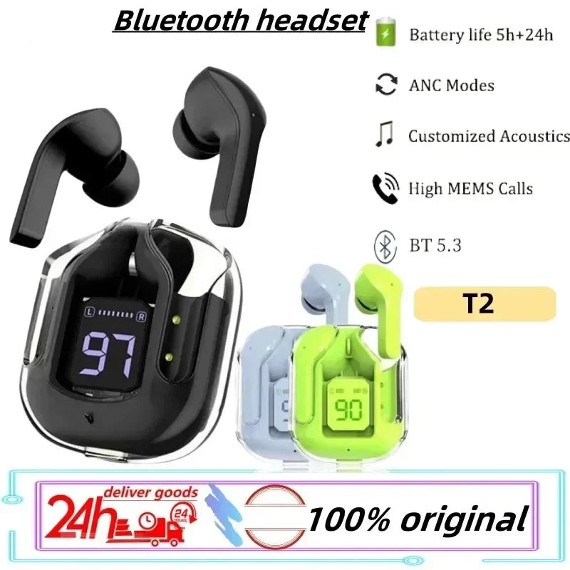 Nuevos auriculares inalámbricos HK3 BT5.3 T2 TWS auriculares ENC potencia LED pantalla Digital auriculares de sonido estéreo para deportes