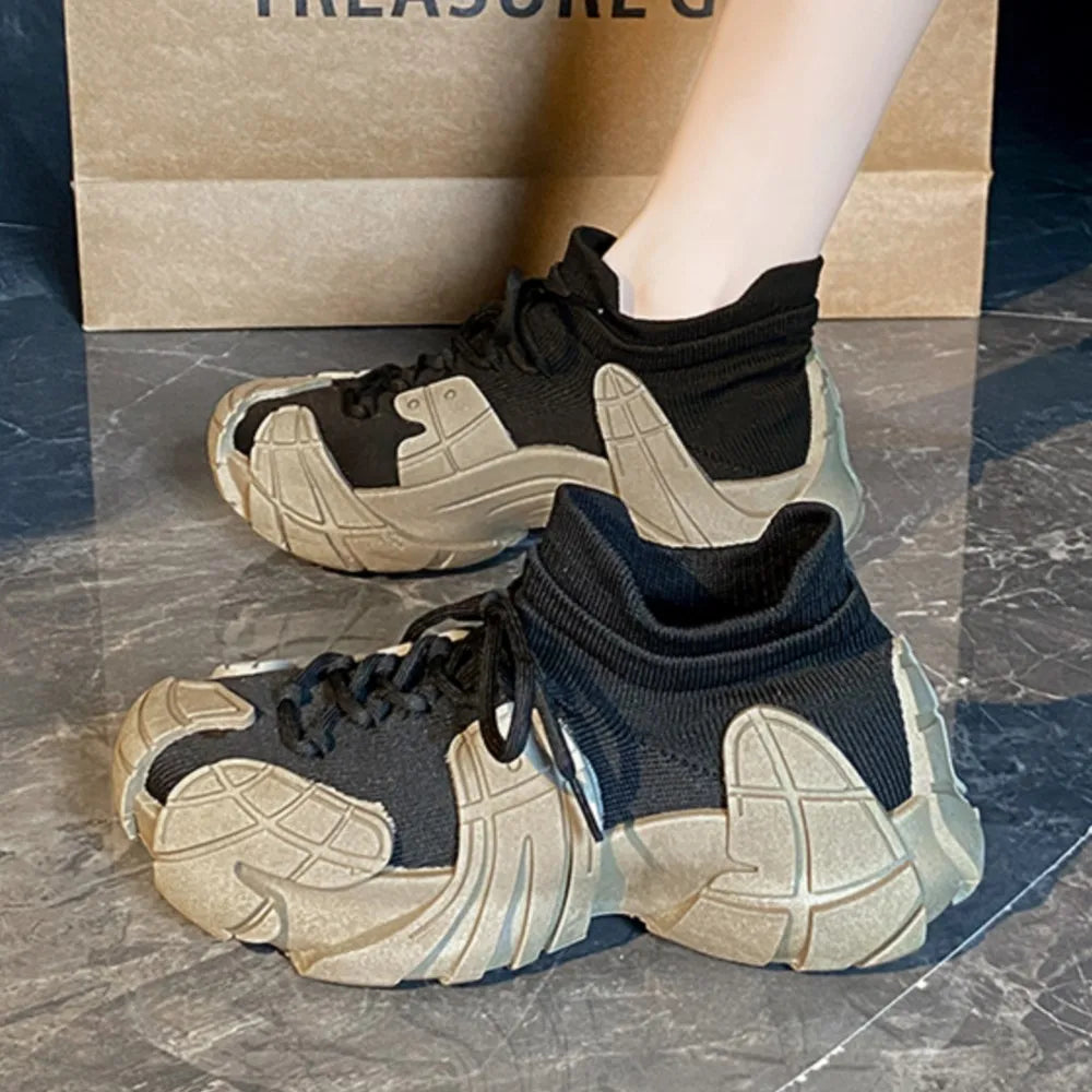 Zapatos de calcetín suave transpirables para mujer, zapatillas de deporte Vintage informales de corte bajo, zapatos Retro de malla para exteriores, tendencia 2024, 2024