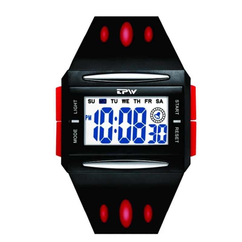 Reloj Digital de tendencia a la moda para niños jóvenes, nuevo reloj electrónico multifuncional luminoso resistente al agua con pantalla grande para hombres