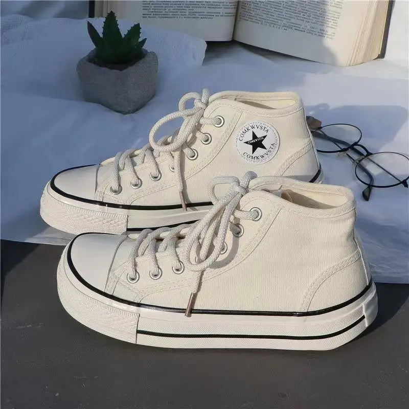 Zapatos De Mujer Tendencia, zapatillas De plataforma para Mujer, cabeza De Mango, Zapatos De lona informales para Mujer, zapatillas transpirables, Zapatos De Skateboard 2025