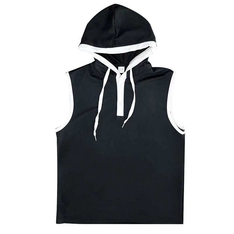 Nuevo Chaleco de verano para hombre, chaleco con capucha pesado, camiseta informal sin mangas a la moda