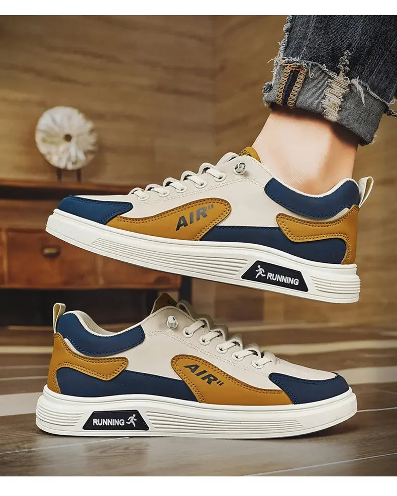 Zapatillas De deporte para Hombre tendencia 2025, nuevos Zapatos De Hombre De cuero a la moda, Zapatos informales De moda para Hombre, Zapatos deportivos para correr, Zapatos De Hombre