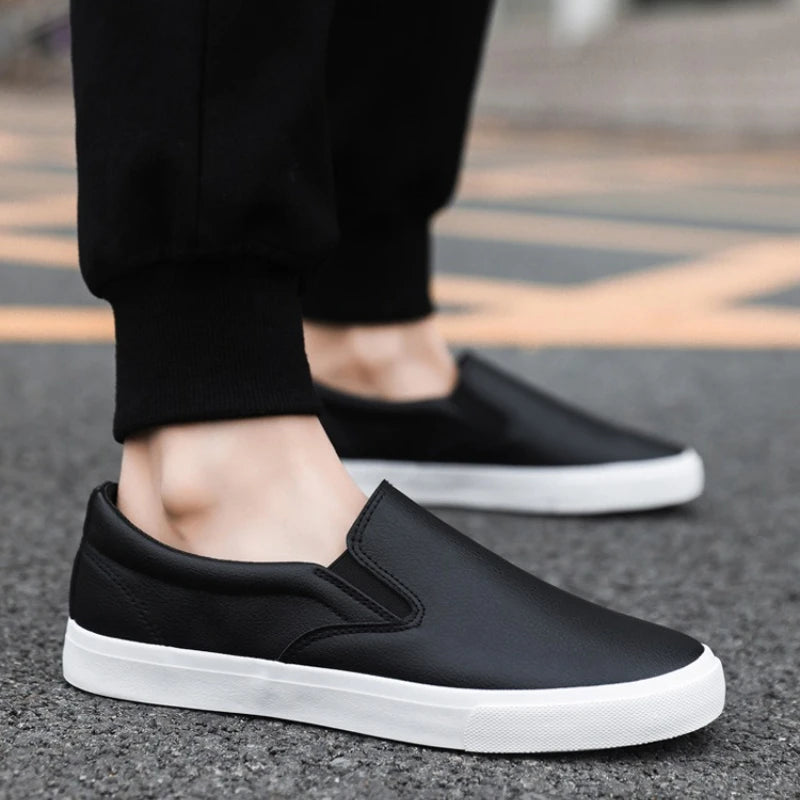 Zapatos Informales De Cuero Para Hombre, Calzado Plano Conciso, Mocasines Sin Cordones, 2 Colores, Moda De Primavera, Novedad