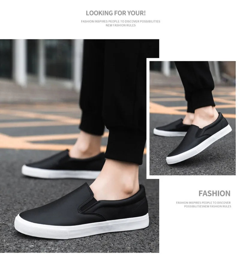 Zapatos Informales De Cuero Para Hombre, Calzado Plano Conciso, Mocasines Sin Cordones, 2 Colores, Moda De Primavera, Novedad