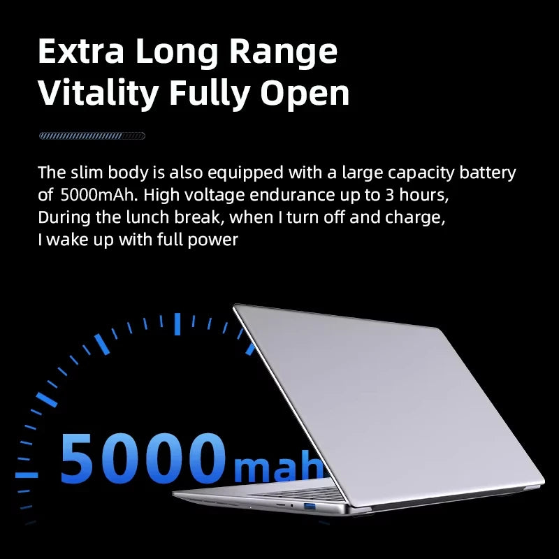 Computadora portátil de 14,1 pulgadas Windows 11 Intel Atom A3950 Netbook 1920*1080 portátil Intel 12GB RAM 1TB 2TB SSD ordenador portátiles