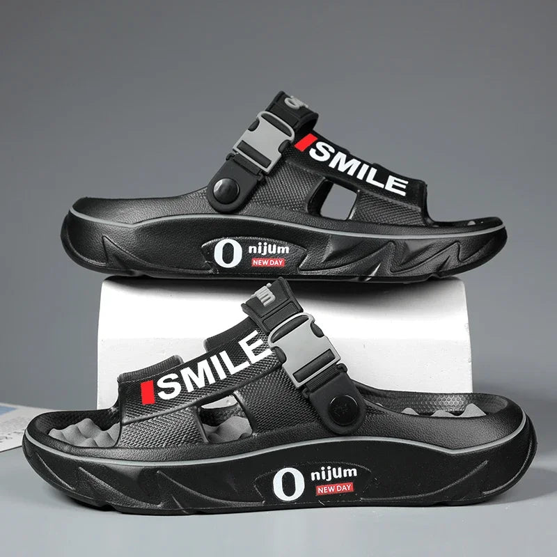 2025 nuevas zapatillas de masaje para hombres, sandalias para interiores y exteriores, zuecos deslizantes suaves y cómodos para la playa, zapatos casuales, Zapatillas de casa para hombres y mujeres