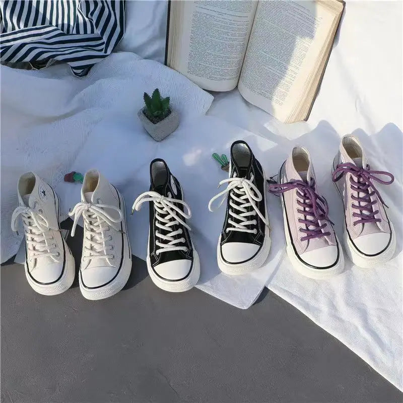 Zapatos De Mujer Tendencia, zapatillas De plataforma para Mujer, cabeza De Mango, Zapatos De lona informales para Mujer, zapatillas transpirables, Zapatos De Skateboard 2025