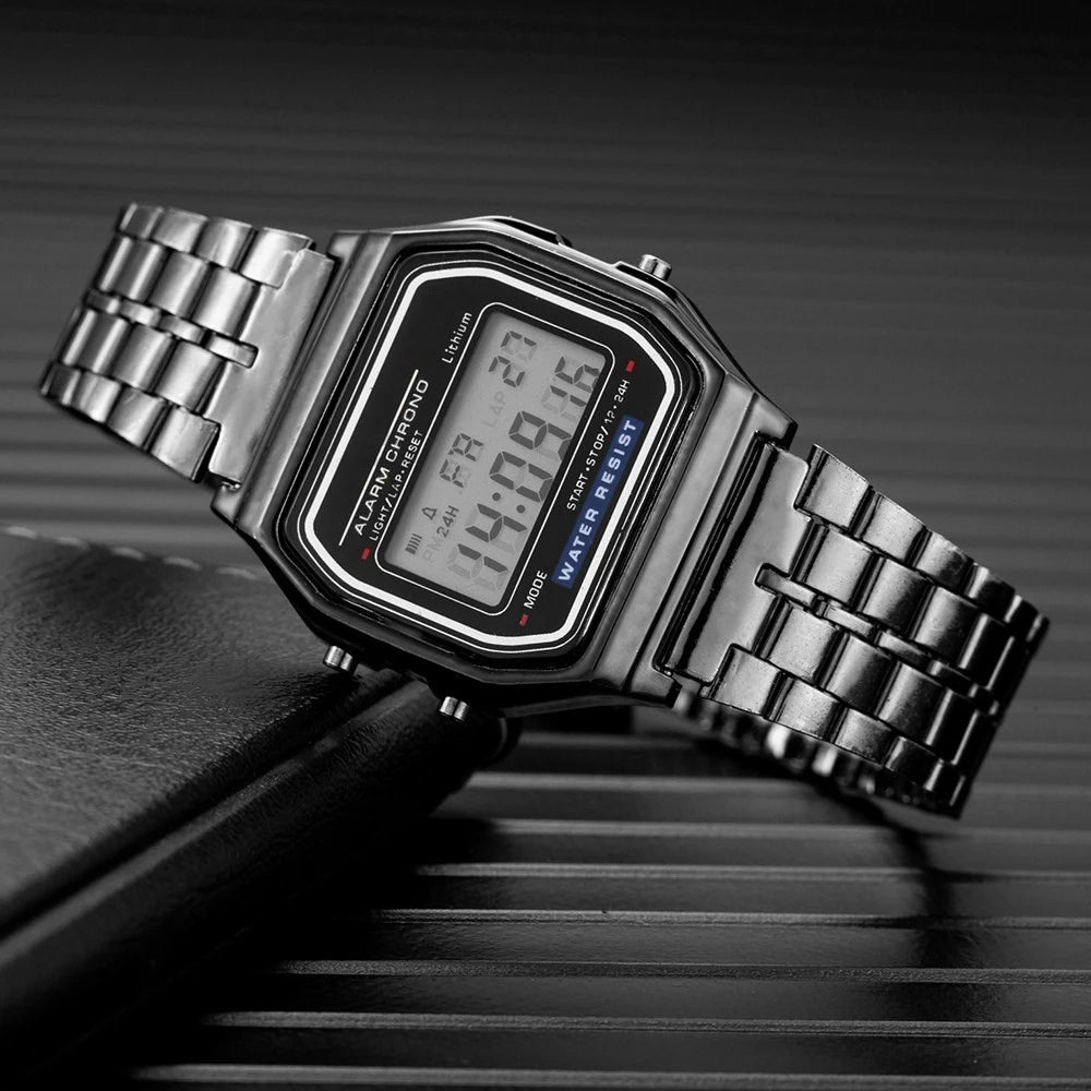 2025 relojes digitales para hombres, reloj de pulsera deportivo resistente al agua, reloj de pulsera LED electrónico dorado para mujeres, reloj informal para hombre