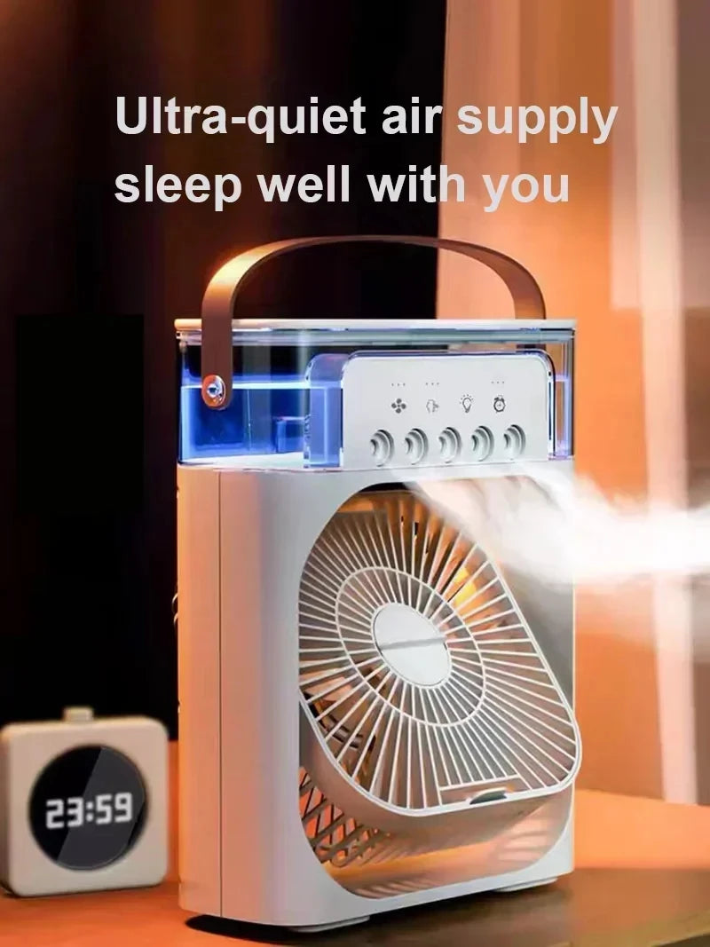 Nuevo ventilador 3 en 1, aire acondicionado, Mini enfriador de aire para el hogar, luz LED nocturna, humidificador portátil, ventilador de ajuste de aire, ventilador para oficina y hogar