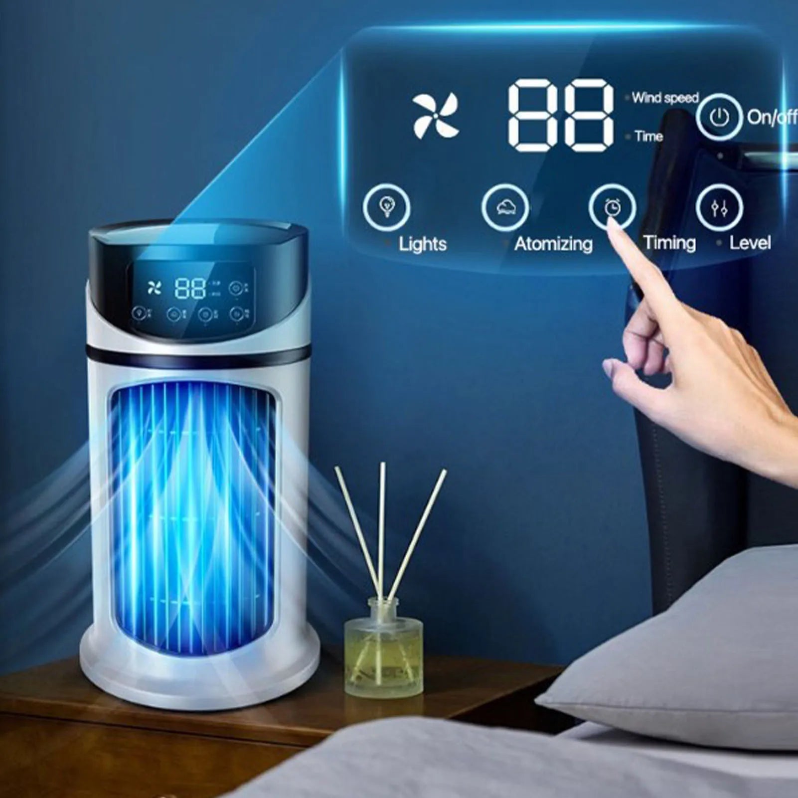 Acondicionador portátil Mini acondicionador portátil ventilador enfriador multifunción móvil ventilador de refrigeración por agua para oficina hogar