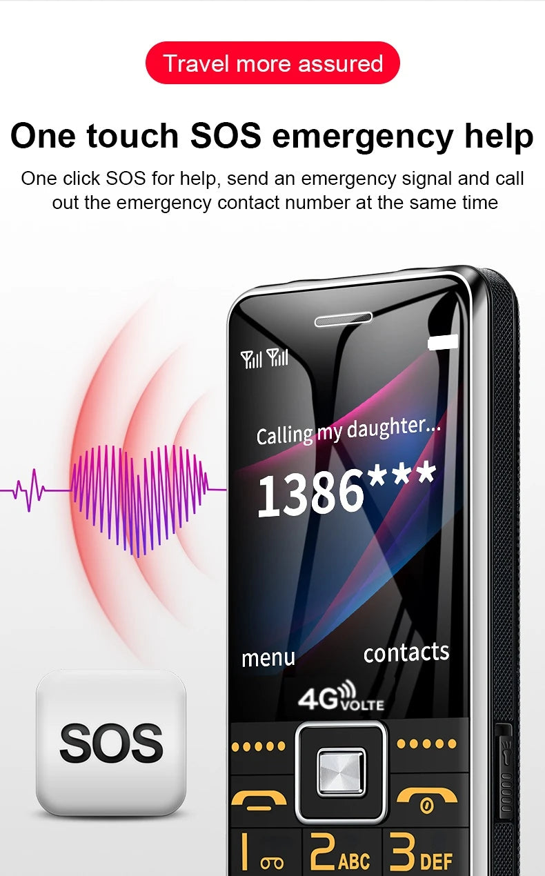 Precio bajo, teléfono con botón pulsador grande para personas mayores desbloqueado, tecla SOS, Dial de velocidad, remolque portátil, Sim, voz fuerte, antorcha barata