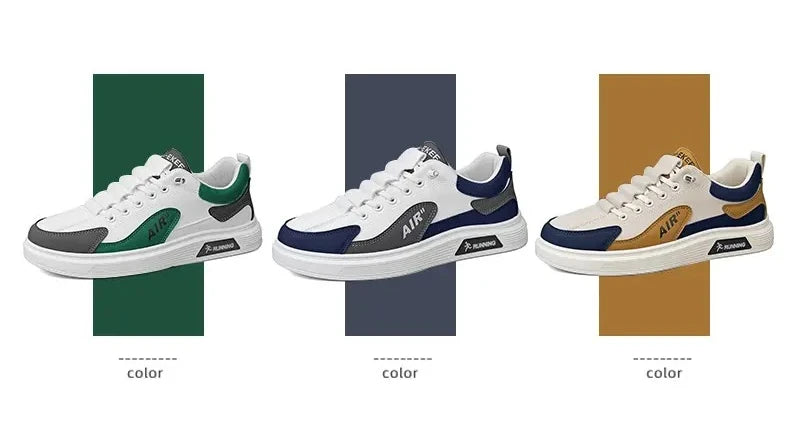 Zapatillas De deporte para Hombre tendencia 2025, nuevos Zapatos De Hombre De cuero a la moda, Zapatos informales De moda para Hombre, Zapatos deportivos para correr, Zapatos De Hombre