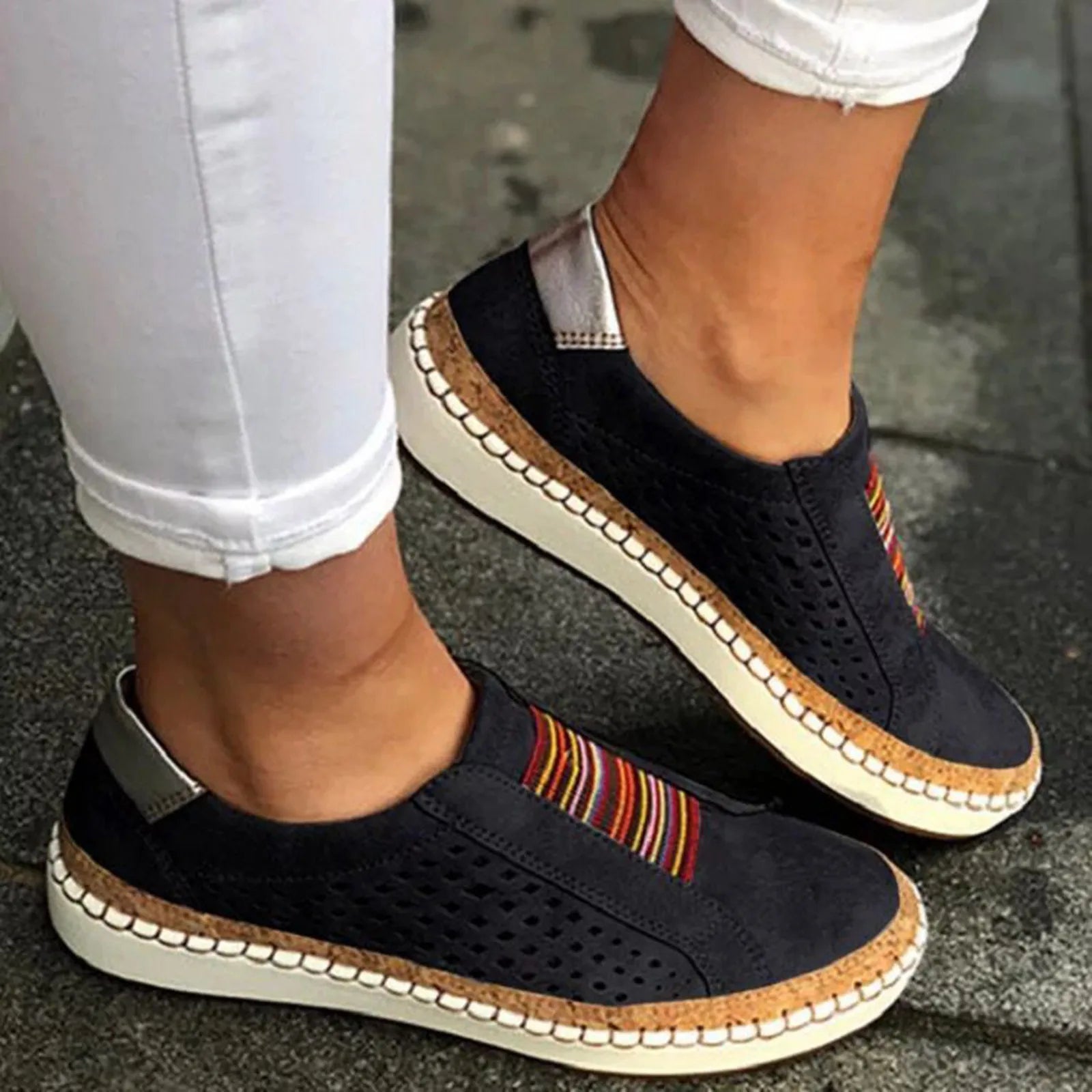 Zapatos de malla con agujeros para Mujer, calzado plano y transpirable, Tendencia 2024, 2024