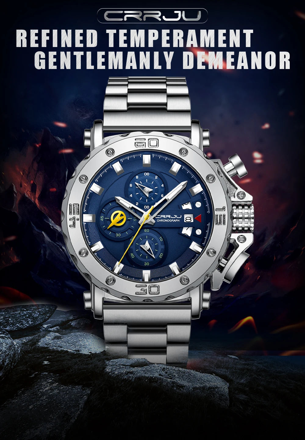 2025 nuevo Reloj deportivo de cuarzo para Hombre, acero inoxidable 316L, zafiro, esfera grande, relojes para Hombre, Reloj resistente al agua 30M, Reloj para Hombre
