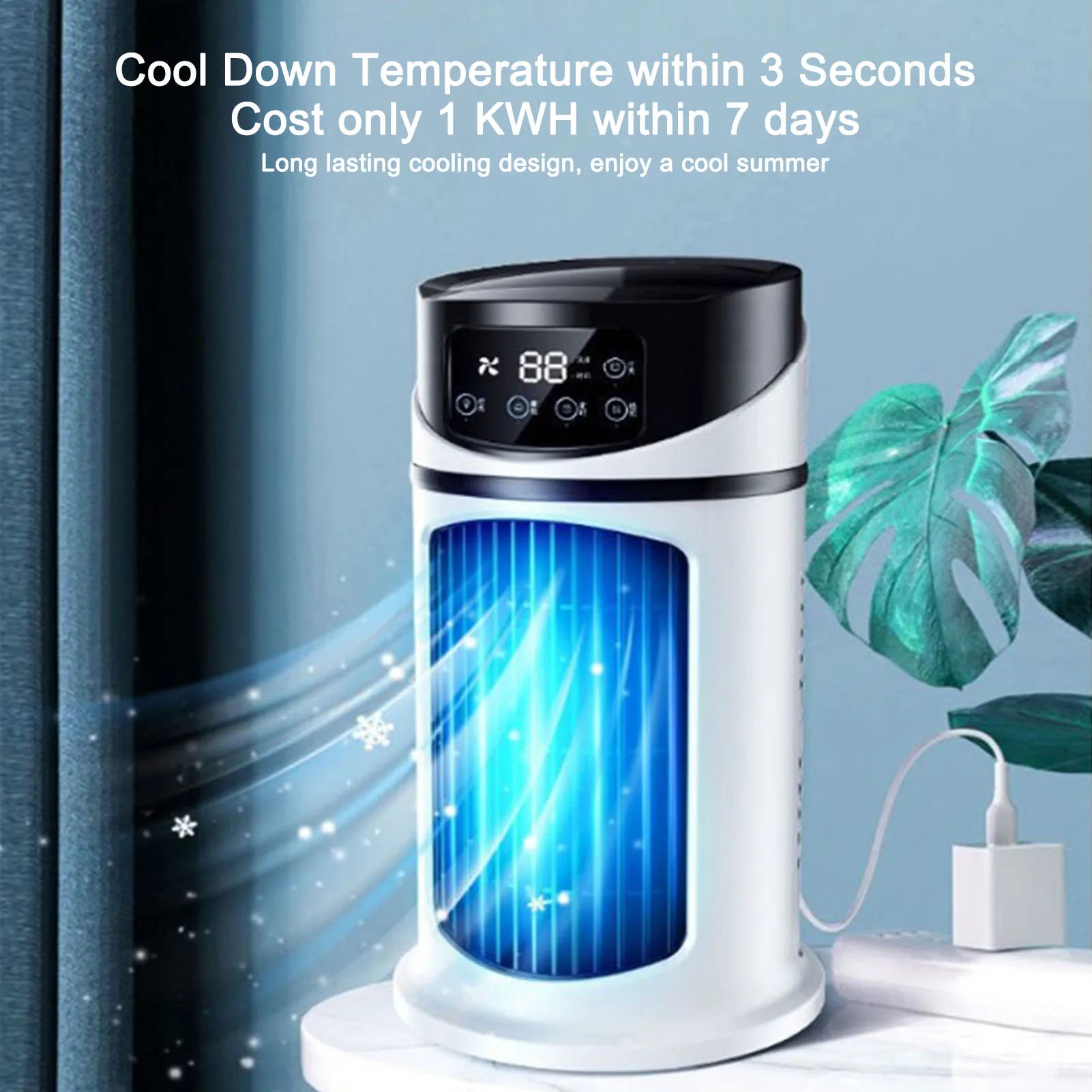 Acondicionador portátil Mini acondicionador portátil ventilador enfriador multifunción móvil ventilador de refrigeración por agua para oficina hogar