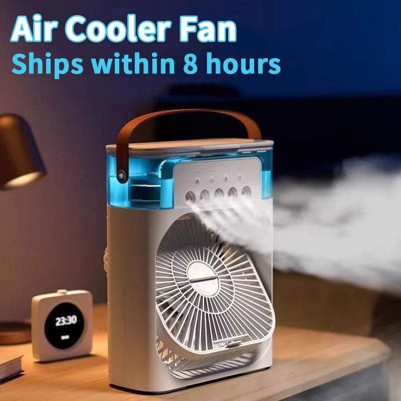 Nuevo ventilador 3 en 1, aire acondicionado, Mini enfriador de aire para el hogar, luz LED nocturna, humidificador portátil, ventilador de ajuste de aire, ventilador para oficina y hogar