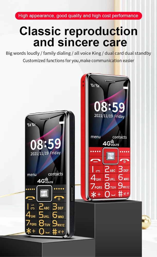 Precio bajo, teléfono con botón pulsador grande para personas mayores desbloqueado, tecla SOS, Dial de velocidad, remolque portátil, Sim, voz fuerte, antorcha barata