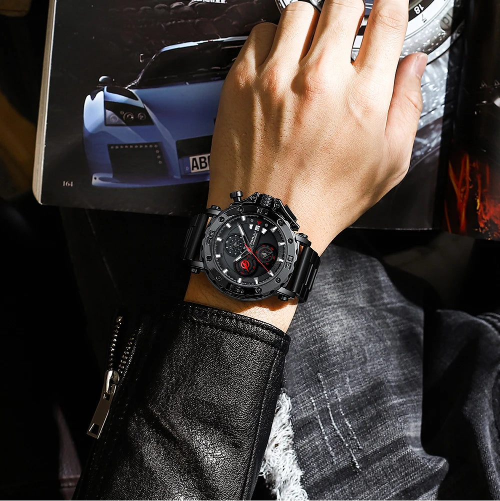 2025 nuevo Reloj deportivo de cuarzo para Hombre, acero inoxidable 316L, zafiro, esfera grande, relojes para Hombre, Reloj resistente al agua 30M, Reloj para Hombre