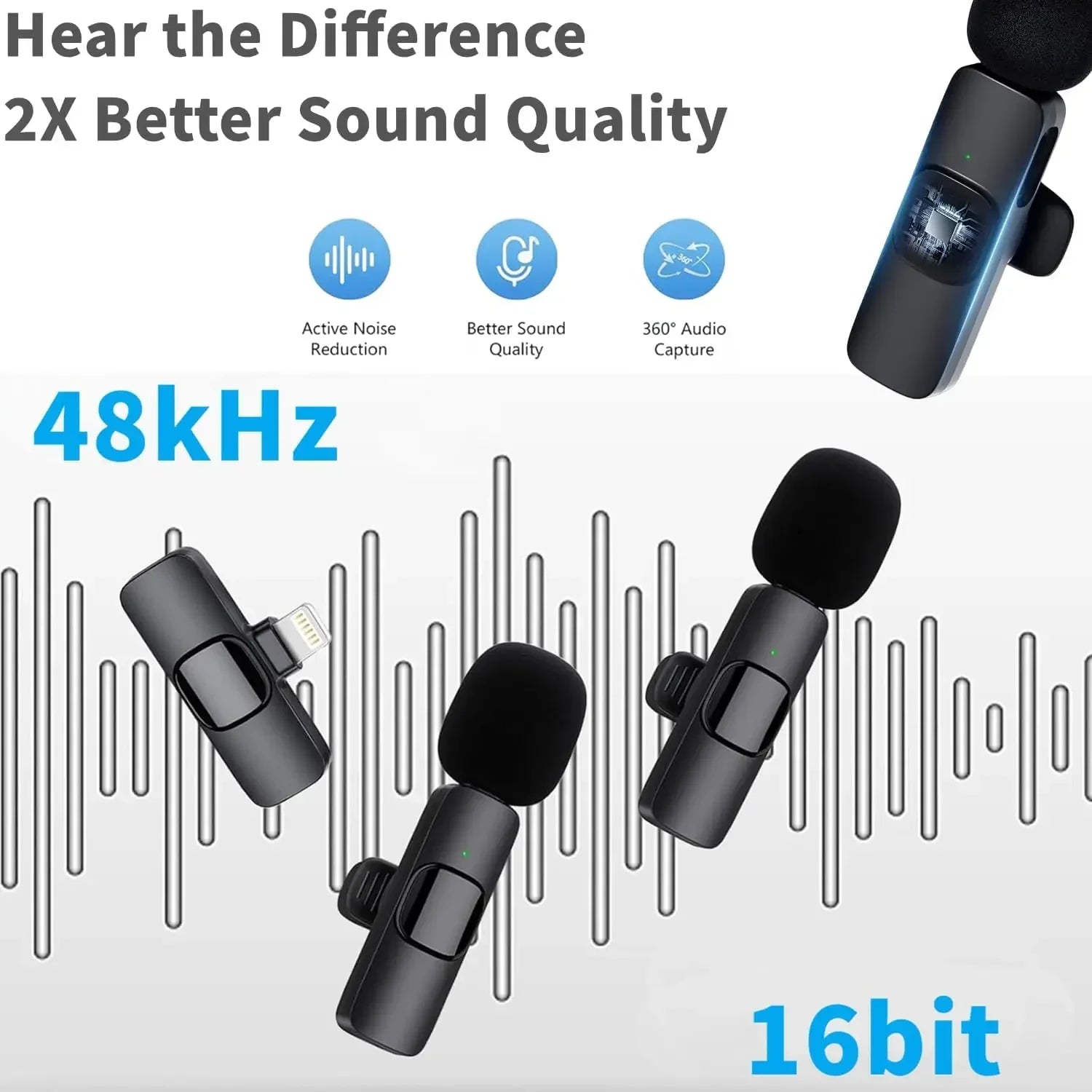 Mini micrófono inalámbrico para teléfonos móviles micrófono Lavalier inalámbrico para iPhone grabación de vídeo transmisión en vivo YouTube Tik