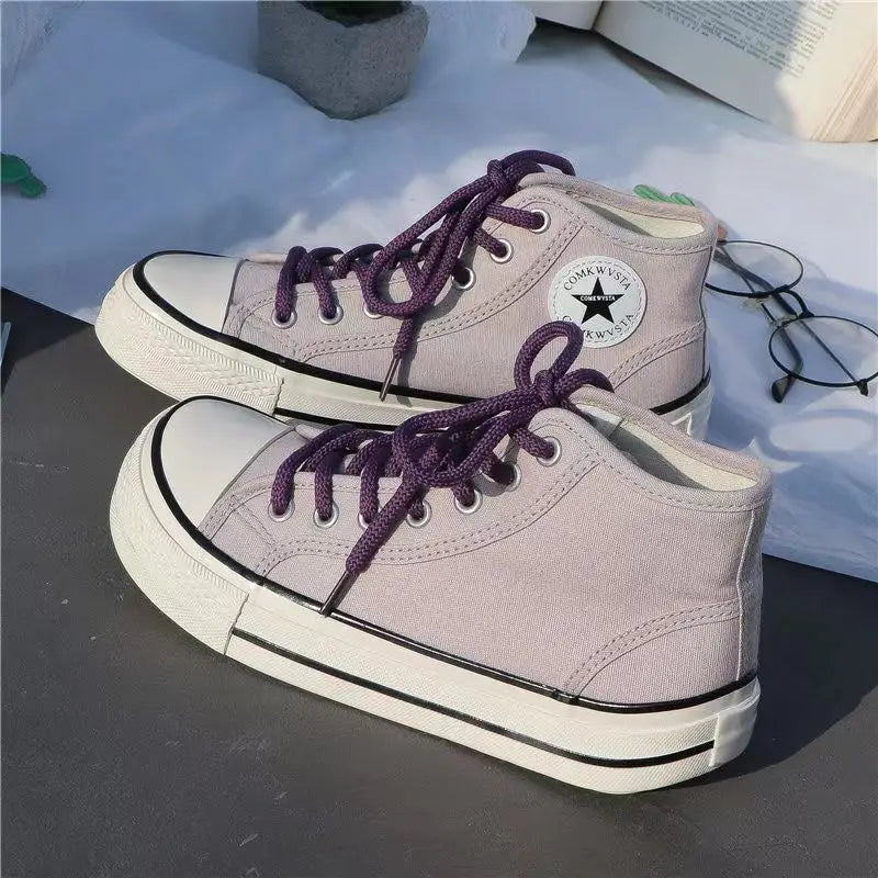 Zapatos De Mujer Tendencia, zapatillas De plataforma para Mujer, cabeza De Mango, Zapatos De lona informales para Mujer, zapatillas transpirables, Zapatos De Skateboard 2025