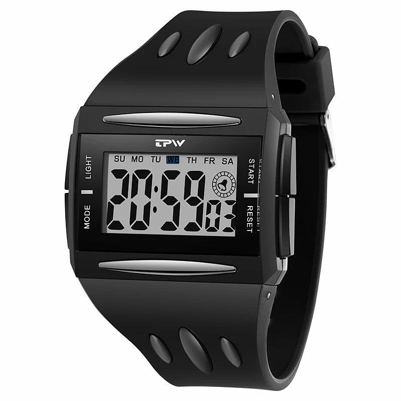Reloj Digital de tendencia a la moda para niños jóvenes, nuevo reloj electrónico multifuncional luminoso resistente al agua con pantalla grande para hombres