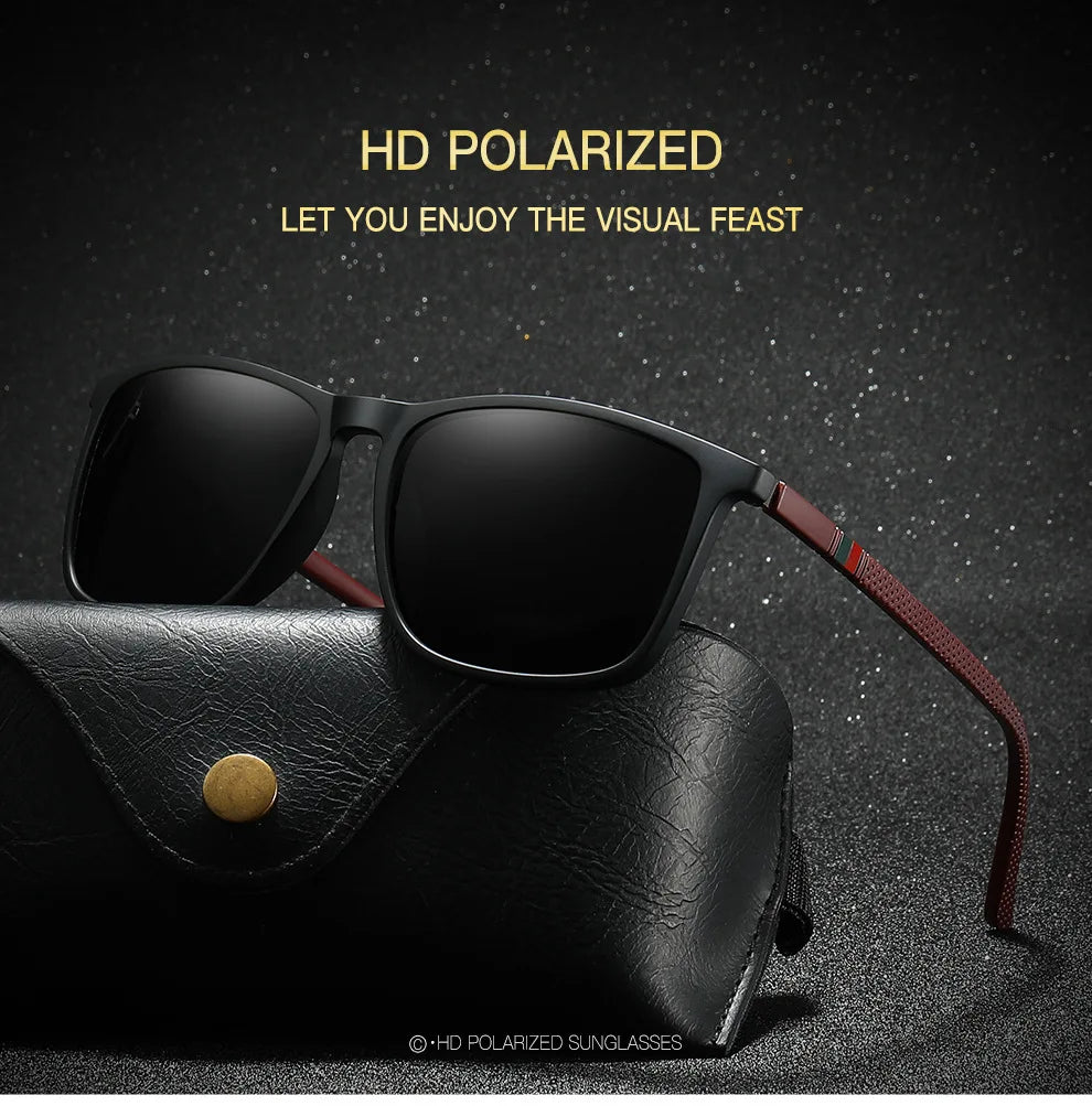 Gafas de sol deportivas para hombre, lentes de sol cuadradas polarizadas, cómodas, ligeras, accesorio con Origina UV400