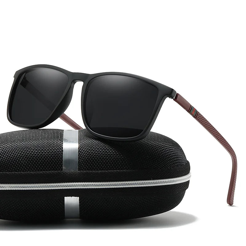 Gafas de sol deportivas para hombre, lentes de sol cuadradas polarizadas, cómodas, ligeras, accesorio con Origina UV400
