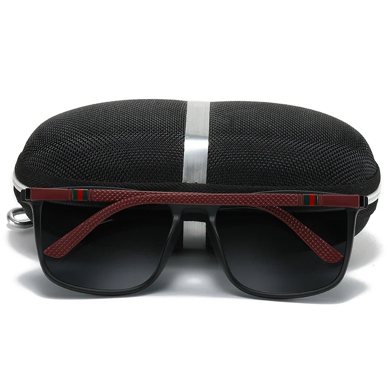 Gafas de sol deportivas para hombre, lentes de sol cuadradas polarizadas, cómodas, ligeras, accesorio con Origina UV400