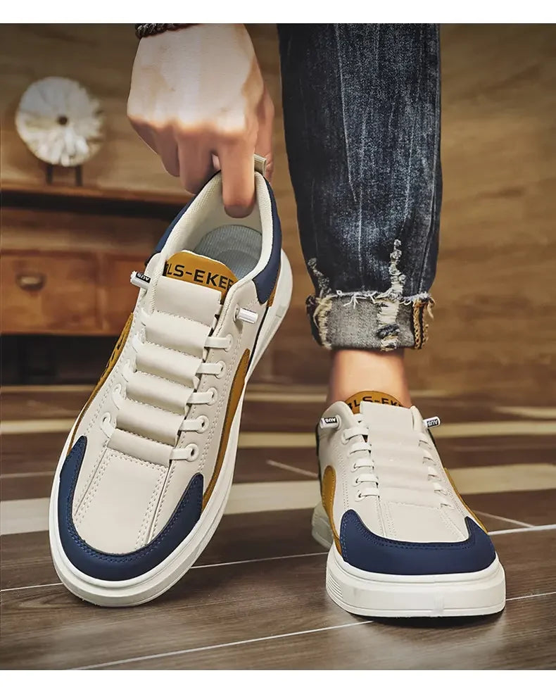 Zapatillas De deporte para Hombre tendencia 2025, nuevos Zapatos De Hombre De cuero a la moda, Zapatos informales De moda para Hombre, Zapatos deportivos para correr, Zapatos De Hombre