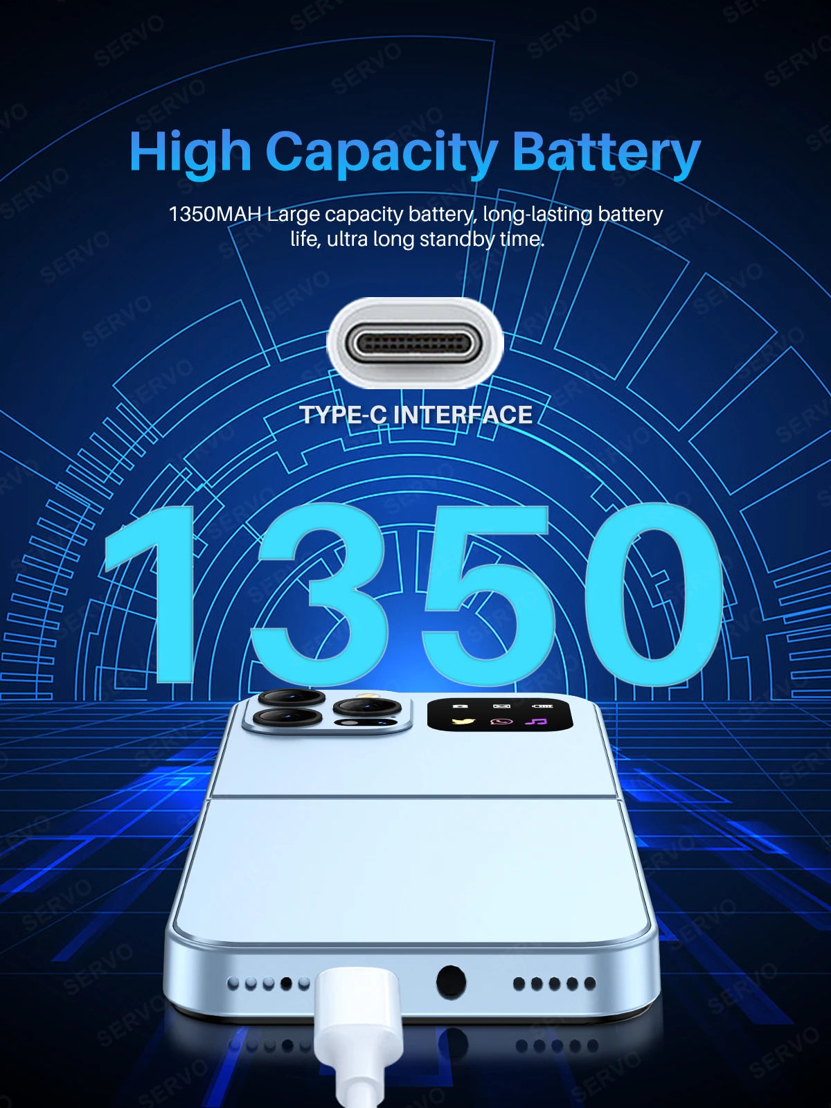 SERVO A50 PRO Flip teléfono móvil 2G GSM 2,4 "pantalla grabadora de llamadas automática marcación rápida 2 SIM televisores plegables oficial auténtico