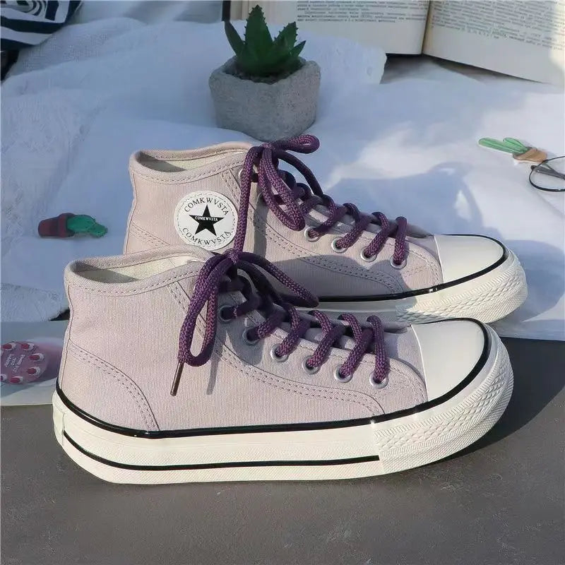 Zapatos De Mujer Tendencia, zapatillas De plataforma para Mujer, cabeza De Mango, Zapatos De lona informales para Mujer, zapatillas transpirables, Zapatos De Skateboard 2025