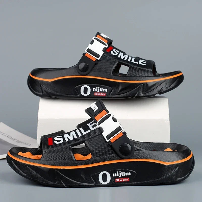 2025 nuevas zapatillas de masaje para hombres, sandalias para interiores y exteriores, zuecos deslizantes suaves y cómodos para la playa, zapatos casuales, Zapatillas de casa para hombres y mujeres